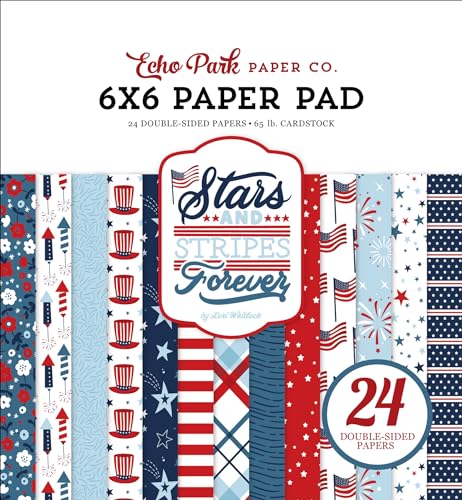 Echo Park Double-Sided Paper Pad 6"X6" 24/Pkg-Stars And Stripes Forever von Echo Park Paper