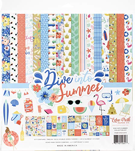 Echo Park Paper 619217 Echo Park Collection Kit 12"X12"-Dive Into Summe-Kollektion, 30,5 x 30,5 cm, Tauchen Sie in den Sommer, Einheitsgröße von Echo Park Paper