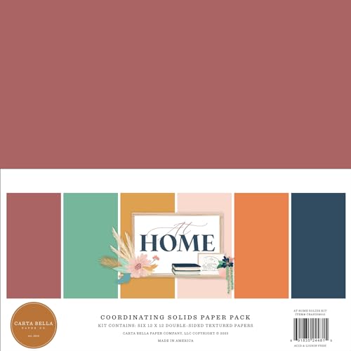Echo Park Paper Carta Bella Solids Collection Kit 12"X12"-At Home von Echo Park Paper
