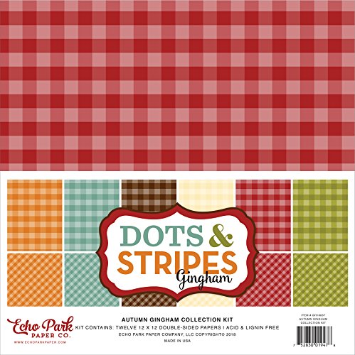 Echo Park Paper Company GH18037 Autumn Gingham Collection Kit Papier, Orange, Gelb, Blau, Braun, Hellbraun, Rot, 12-x-12-Inch von Echo Park Paper