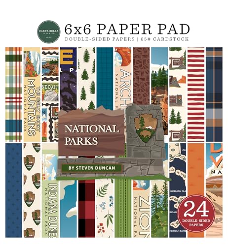Echo Park Paper National Parks Papierblock, 15,2 x 15,2 cm, verschiedene von Echo Park Paper