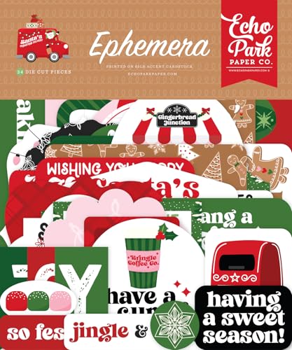 Echo Park Paper SCD459024 Santa's Christmas Delivery Ephemera, Papier, Mehrfarbig/Meereswellen (Ocean Tides) von Echo Park Paper