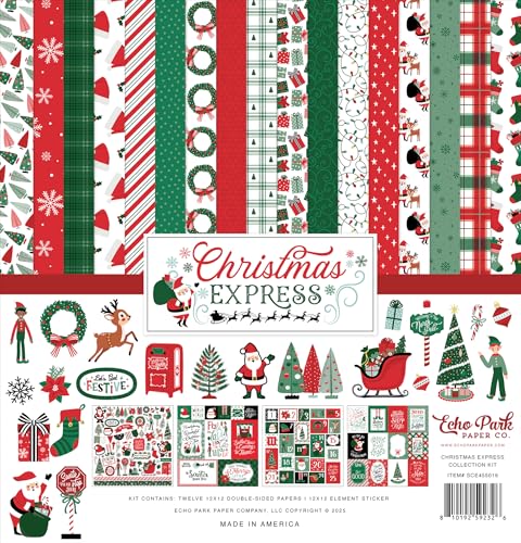 Echo Park Paper SCE455016 Christmas Express Collection Kit Sammelset, Papier, Mehrfarbig/Meereswellen (Ocean Tides) von Echo Park Paper