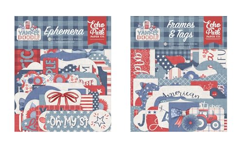 Echo Park Paper Sammelpaket: Yankee Doodle Ephemera + Yankee Doodle Frames & Tags Ephemera von Echo Park Paper