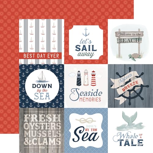 Echo Park Paper Seashore: 4 x 4 Tagebuchkarten, 30,5 x 30,5 cm, gemustertes Papier, versch Echo Park Paper Seashore: 4 x 4 Tagebuchkarten, 30,5 x 30,5 cm, gemustertes Papier, versch von Echo Park Paper