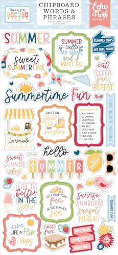 "Have A Great Summer" Spanplatte, Wörter und Sätze, 15,2 x 33 cm von Echo Park Paper