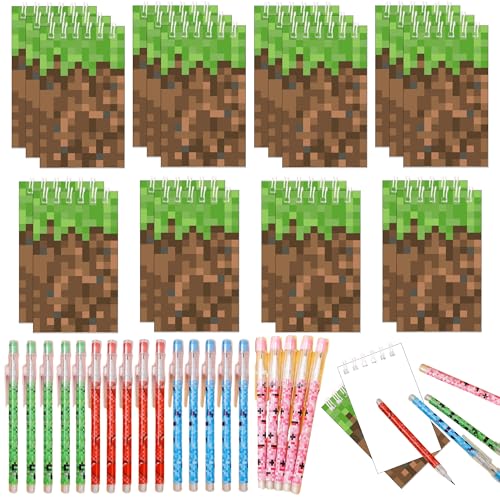 Echoglimmer 40 Stück Pixel-Themen-Partygeschenke, Mini-Partyzubehör, 20 Bleistifte und 20 Miner-Themen-Notizblöcke, Geburtstags-Pixel-Geschenktüten, Dekorationen Echoglimmer 40 Stück Pixel-Themen-Partygeschenke, Mini-Partyzubehör, 20 Bleistifte und 20 Miner-Themen-Notizblöcke, Geburtstags-Pixel-Geschenktüten, Dekorationen von Echoglimmer