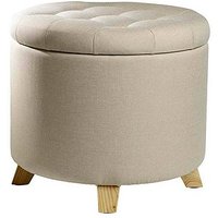 Echtwerk Hocker mit Stauraum Mary EW-SH-0422 creme von ECHTWERK