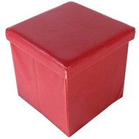 Echtwerk Hocker mit Stauraum Store Cube EW-SW-0415 rot Kunstleder von ECHTWERK