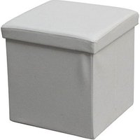 Echtwerk Hocker mit Stauraum Store Cube EW-SW-0440 weiß Kunstleder von ECHTWERK