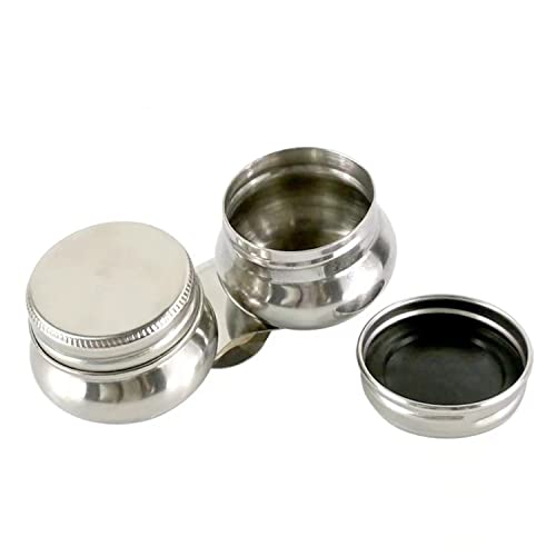 Ölgemälde Palette Becher mit Deckel, Edelstahl Double Dipper Painting Pot Container, Kein Auslaufen, Kann Palette Anklemmen von Ecjiuyi
