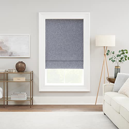 ECLIPSE Drew Römischer Lampenschirm für Wohnzimmer, geräuschreduzierend, kabellos, gefüttert, 78,7 x 162,6 cm, Blau von Eclipse