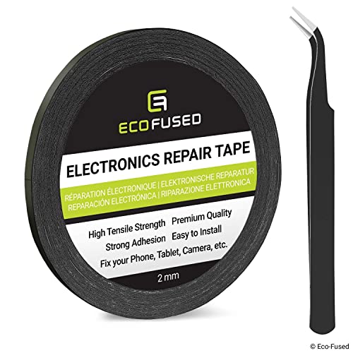 Eco-Fused Aufkleber Klebeband für zur Verwendung in bei Handy (1 Rolle - 2mm Breite (Schwarz)) von Eco-Fused