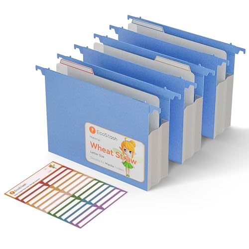 Hängemappe, extra Kapazität, 8 cm, verstärktes Weizenstroh, erweiterbare Hängemappe, Briefgröße, strapazierfähig für Aktenschränke, Akten-Organizer für Büro und Zuhause, UN, Blau, 3 Packungen Hängemappe, extra Kapazität, 8 cm, verstärktes Weizenstroh, erweiterbare Hängemappe, Briefgröße, strapazierfähig für Aktenschränke, Akten-Organizer für Büro und Zuhause, UN, Blau, 3 Packungen von EcoStash