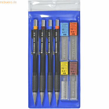 Ecobra Feinminenstift-Set 0,3/0,5/0,7/0,9 + Feinminen HB Ecobra Feinminenstift-Set 0,3/0,5/0,7/0,9 + Feinminen HB von Ecobra