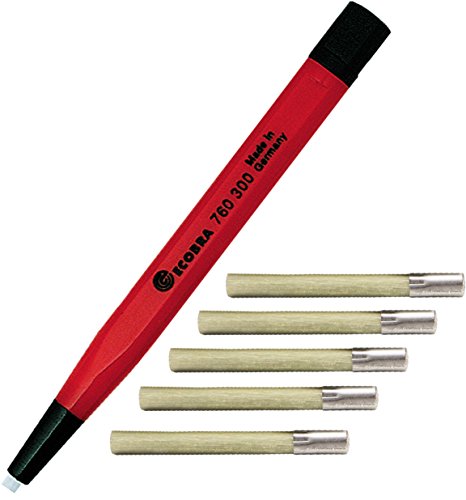 Ecobra Radierstift (Pinselstift + 5 Ersatzradierer, Glasfaserradierer) von Ecobra