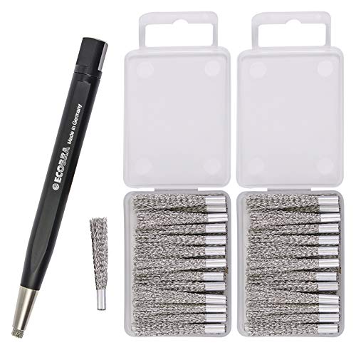 Ecobra Radierstift (Pinselstifte + 50 Ersatzradierer, Edelstahldrahtradierer) von Ecobra