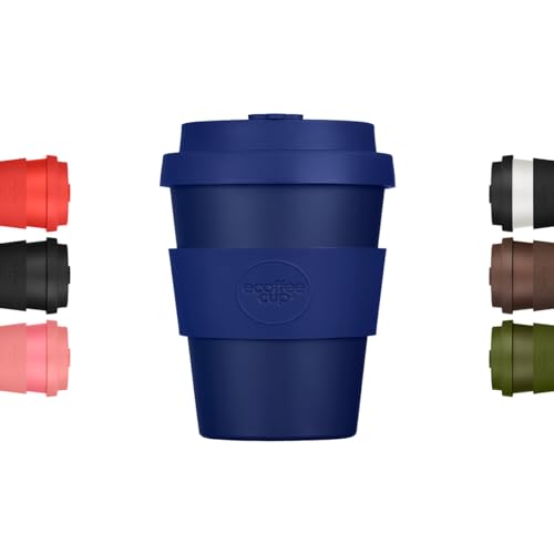 Wiederverwendbarer, umweltfreundlicher Kaffeebecher auf pflanzlicher Basis, 180 ml, melaminfrei und biologisch abbaubar, spülmaschinen-/mikrowellengeeignet, Reisebecher, Dark Energy von Ecoffee Cup