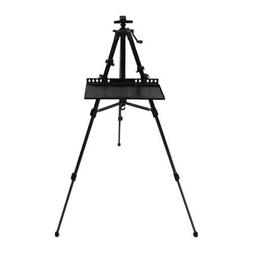 Staffelei Verstellbare Stativstaffelei Malstaffelei 51–153 cm Höhenverstellbares Stativ Atelierstaffelei Leinwandständer Feldstaffelei mit Tragbarer Tasche Schwarze 4 Langschwanz Clips von Ecoggeder