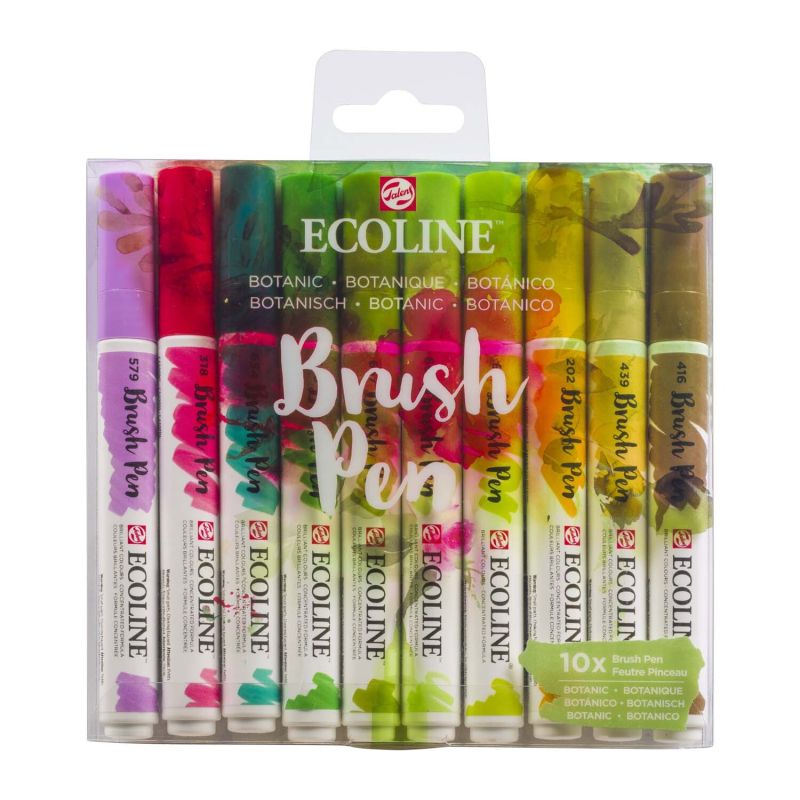 ECOLINE Brush Pen Set 10 Stück Botanic von Royal Talens