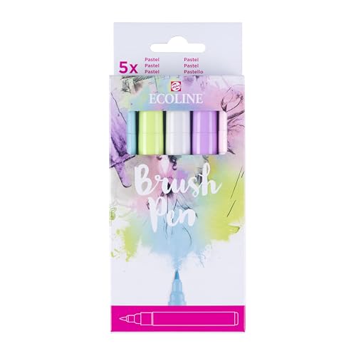 Ecoline Brush Pen-Set mit 5 flüssigen Aquarellstiften – Pastellfarbtöne | Mischbare Pinselstifte für Handlettering, Zeichnen und Basteln Ecoline Brush Pen-Set mit 5 flüssigen Aquarellstiften – Pastellfarbtöne | Mischbare Pinselstifte für Handlettering, Zeichnen und Basteln von Ecoline