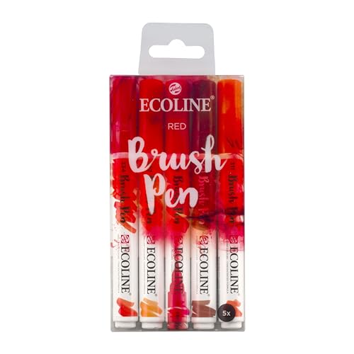 Ecoline Brush Pen-Set mit 5 flüssigen Aquarellstiften – Rottöne | Mischbare Pinselstifte für Handlettering, Zeichnen und Basteln Ecoline Brush Pen-Set mit 5 flüssigen Aquarellstiften – Rottöne | Mischbare Pinselstifte für Handlettering, Zeichnen und Basteln von Ecoline