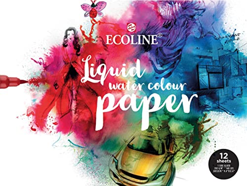 Ecoline Papier 24x32cm, Block mit 12 Blatt, 1-seitig verleimt, Aquarellpapier, Zeichenpapier von Ecoline