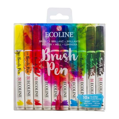 Ecoline Brush Pen-Set mit 10 flüssigen Aquarellstiften – Helltöne | Mischbare Pinselstifte für Handlettering, Zeichnen und Basteln Ecoline Brush Pen-Set mit 10 flüssigen Aquarellstiften – Helltöne | Mischbare Pinselstifte für Handlettering, Zeichnen und Basteln von Ecoline