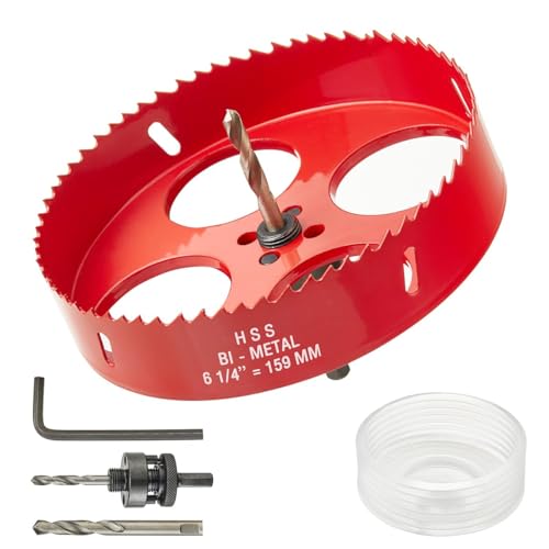 Ecotown 159 mm (6-1/4 Zoll) Bi-Metall Lochsäge mit Staubschale – Lochsäge für Einbauleuchten, Can Lights, Trockenbau, Holz, Gipskarton, Cornhole Boards – Inkl. Silikon Staubfänger Ecotown 159 mm (6-1/4 Zoll) Bi-Metall Lochsäge mit Staubschale – Lochsäge für Einbauleuchten, Can Lights, Trockenbau, Holz, Gipskarton, Cornhole Boards – Inkl. Silikon Staubfänger von Ecotown