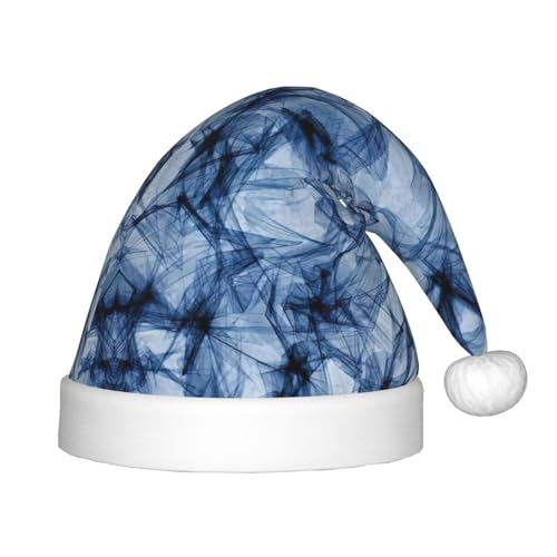 EdWal Dunkelblauer Marmor-Druck, Plüsch-Weihnachtsmannmütze für Kinder, Weihnachtsmütze für Jungen und Mädchen, Weihnachtsfeierzubehör EdWal Dunkelblauer Marmor-Druck, Plüsch-Weihnachtsmannmütze für Kinder, Weihnachtsmütze für Jungen und Mädchen, Weihnachtsfeierzubehör von EdWal