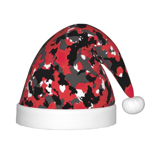EdWal Weihnachtsmütze aus Plüsch mit Camouflage-Muster für Kinder, Weihnachtsfeiertagsmütze für Jungen und Mädchen von EdWal