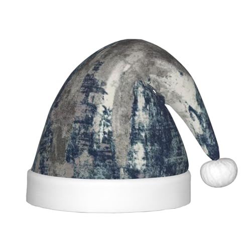 EdWal Weihnachtsmütze aus Plüsch mit abstraktem blauem Aufdruck für Kinder, Weihnachtsfeiertagsmütze für Jungen und Mädchen EdWal Weihnachtsmütze aus Plüsch mit abstraktem blauem Aufdruck für Kinder, Weihnachtsfeiertagsmütze für Jungen und Mädchen von EdWal
