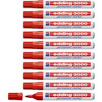 edding 3000 Permanentmarker rot 1,5 - 3,0 mm, 10 St. von Edding