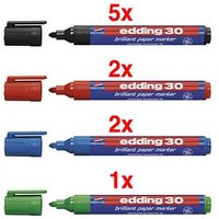 edding Brilliant-Paper-Marker 30 Permanentmarker farbsortiert 1,5 - 3,0 mm, 10 St. von Edding