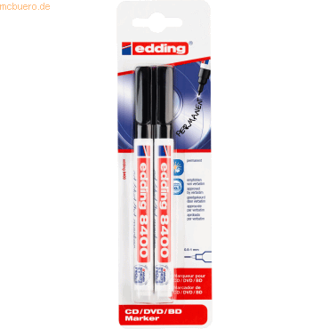 10 x Edding CD-Marker edding 8400 0,5-1mm schwarz VE=2 Stück 10 x Edding CD-Marker edding 8400 0,5-1mm schwarz VE=2 Stück von Edding