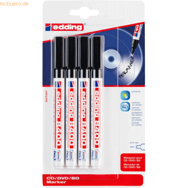 10 x Edding CD-Marker edding 8400 0,5-1mm schwarz VE=4 Stück 10 x Edding CD-Marker edding 8400 0,5-1mm schwarz VE=4 Stück von Edding