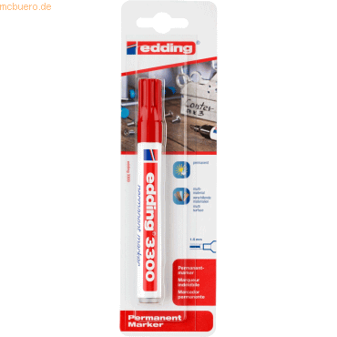 10 x Edding Permanentmarker edding 3300 nachfüllbar 1-5mm rot 10 x Edding Permanentmarker edding 3300 nachfüllbar 1-5mm rot von Edding