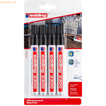Edding Permanentmarker edding 3300 nachfüllbar 1-5mm schwarz Edding Permanentmarker edding 3300 nachfüllbar 1-5mm schwarz von Edding