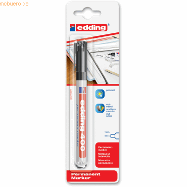 10 x Edding Permanentmarker edding 400 Blisterverpackung schwarz 10 x Edding Permanentmarker edding 400 Blisterverpackung schwarz von Edding