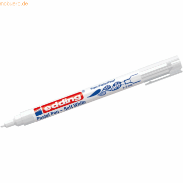 10 x edding Fasermaler Soft Pastel Pen 1500 1-3mm weiß von Edding
