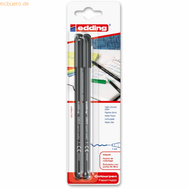 10 x edding Fasermaler edding 1200 colourpen 1 mm schwarz Blister VE=2 10 x edding Fasermaler edding 1200 colourpen 1 mm schwarz Blister VE=2 von Edding