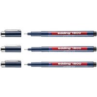 edding 1800 profipen Fineliner schwarz 0,1 + 0,3 + 0,5 mm, 3 St. von Edding