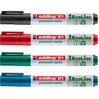 edding 21 EcoLine Permanentmarker farbsortiert 1,5 - 3,0 mm, 4 St. von Edding