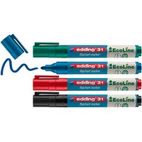 edding 31 Ecoline Flipchart-Marker farbsortiert 1,5 - 3,0 mm, 4 St. von Edding