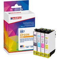 edding EDD-487  schwarz, cyan, magenta, gelb Druckerpatrone kompatibel zu EPSON 29XL / T2996XL, 4er-Set von Edding