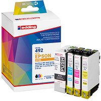 edding EDD-492 schwarz, cyan, magenta, gelb Druckerpatronen kompatibel zu EPSON 27XL / T2711XL/12XL/13XL/14XL, 4er-Set von Edding
