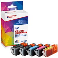 edding EDD-500 schwarz, cyan, magenta, gelb Druckerpatronen kompatibel zu Canon PGI-520 BK, CLI-521 BK/C/M/Y, 5er-Set von Edding