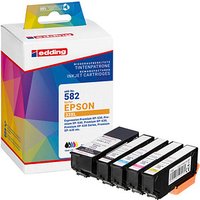 edding EDD-582  schwarz, cyan, magenta, gelb, Foto schwarz Druckerpatronen kompatibel zu EPSON 33XL / T3357XL, 5er-Set von Edding