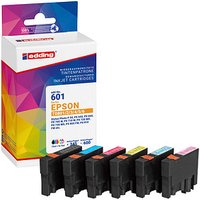 edding EDD-601  schwarz, cyan, magenta, gelb, light cyan, light magenta Druckerpatronen kompatibel zu EPSON T0807, 6er-Set von Edding