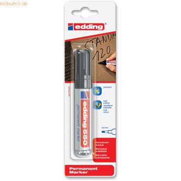 6 x Edding Permanentmarker edding 550 schwarz Blister 6 x Edding Permanentmarker edding 550 schwarz Blister von Edding